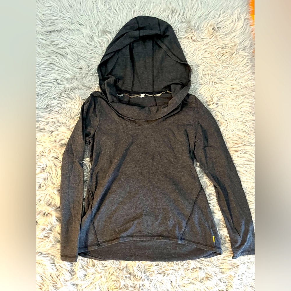 Lucy charcoal gray cowl hoodie pullover (M)